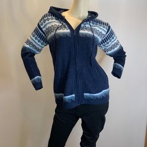 The Alpaca Connection zip up sweater with hood - S